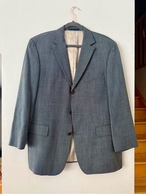 BOSS Hugo Boss Rossellini Sport Coat 100% Virgin Wool Pinstripe Blazer Men's 42R
